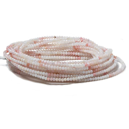 2.8mm Pink Peruvian Opal Micro Faceted Rondelle Beads 18 inch 185 pieces