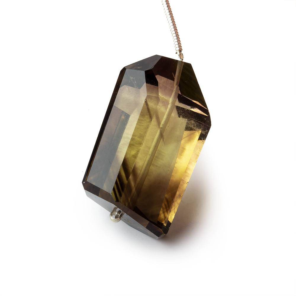 28x16.5mm Bi-Color Quartz Faceted Nugget Focal Bead 1 piece