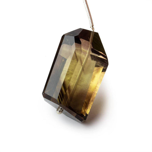 28x16.5mm Bi-Color Quartz Faceted Nugget Focal Bead 1 piece