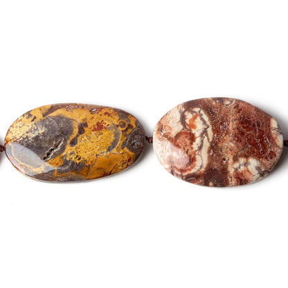 28x20-38x21mm Bird's Eye Agate Plain Oval Beads 15 inch 12 pieces