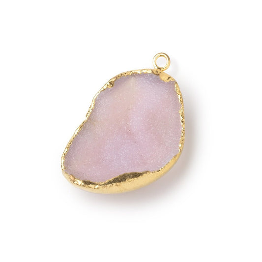 28x20mm Gold Leafed Pink Concave Drusy Pendant 1 focal piece