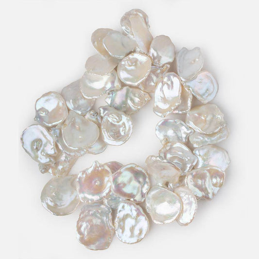 28x21-36x30mm Cream Ultra Keshi Freshwater Pearls 39 pieces AAA Grade