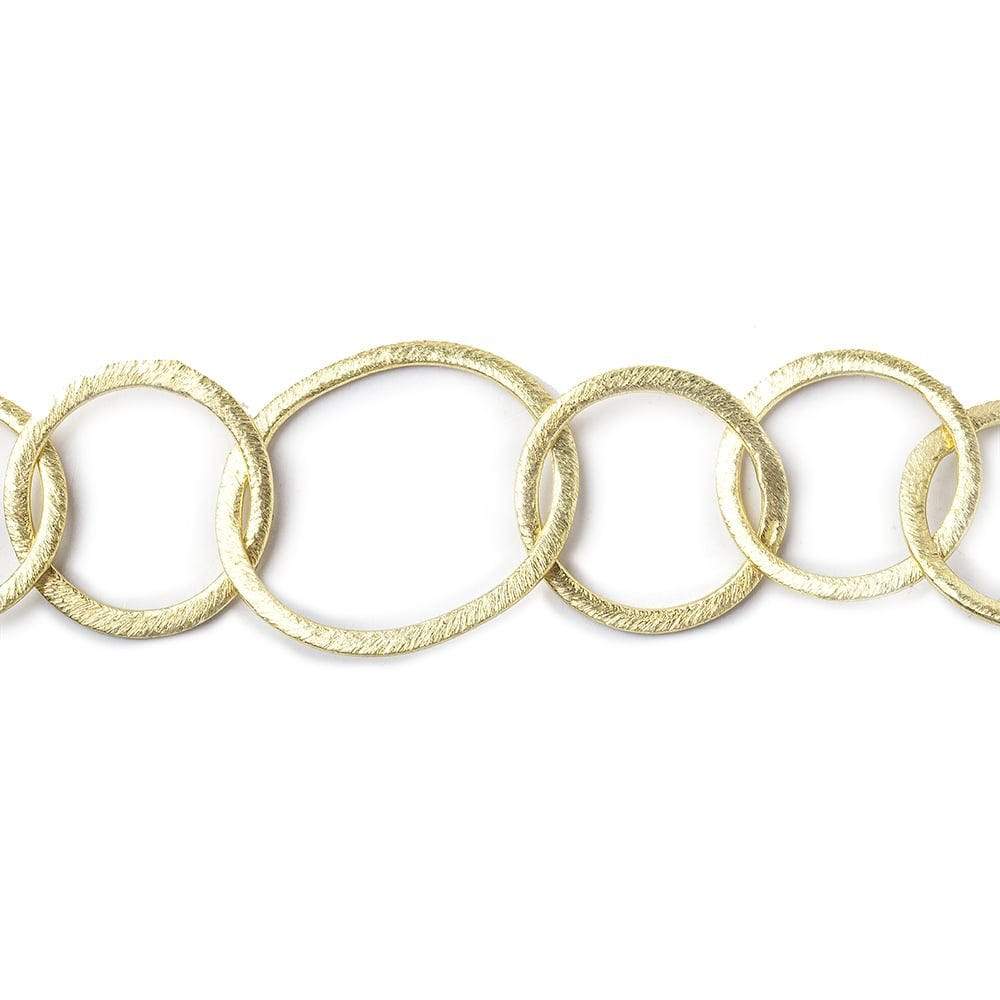 28x23-20mm 14ktGold plated Brushed Oval & Round Link Chain by the ft