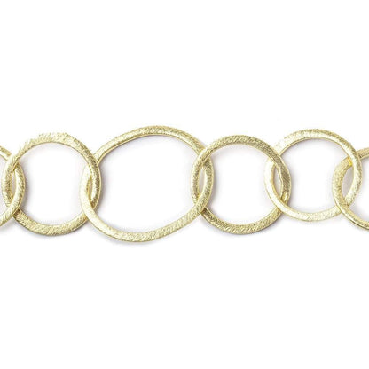 28x23-20mm 14ktGold plated Brushed Oval & Round Link Chain by the ft
