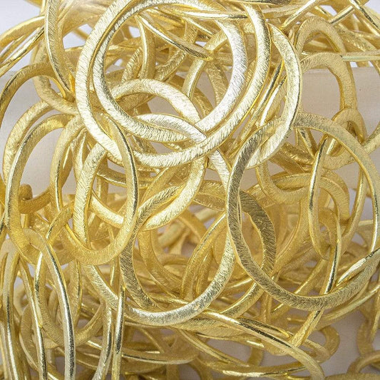 28x23-20mm 14ktGold plated Brushed Oval & Round Link Chain by the ft