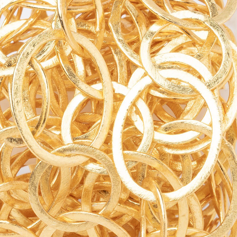 28x23mm & 20mm 22kt Gold plated Brushed Oval & Round Link Chain