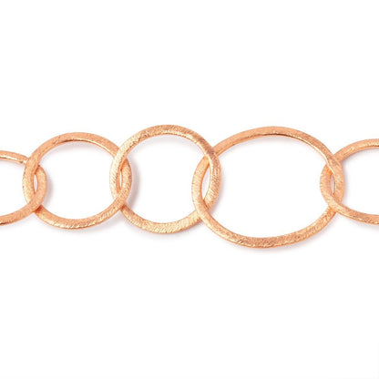 28x23mm and 20mm Copper Brushed Oval & Round Link Chain