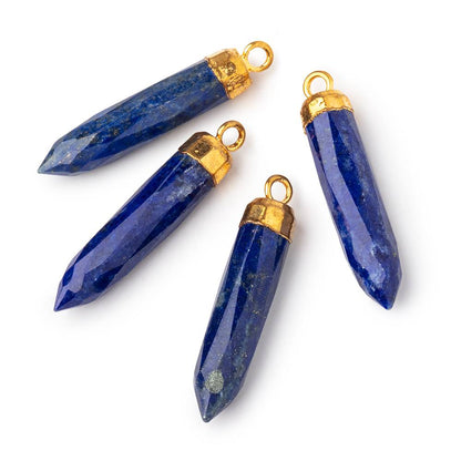 28x5mm Gold Leafed Lapis Lazuli Spike Pendant 1 piece