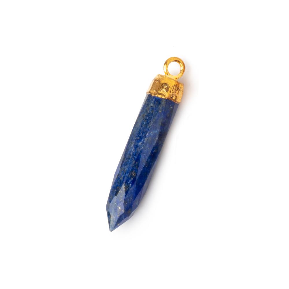 28x5mm Gold Leafed Lapis Lazuli Spike Pendant 1 piece