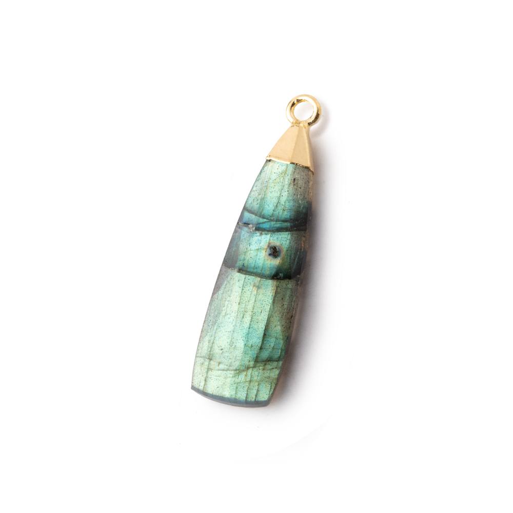 28x9mm Gold Leafed Labradorite Elongated Triangle Pendant 1 piece