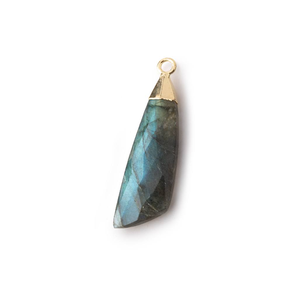 28x9mm Gold Leafed Labradorite Fancy Shape Pendant 1 piece
