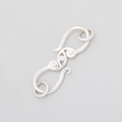 28x9mm Sterling Silver S Hook with Triple Dotted Design 1 piece