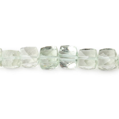 5-6.5mm Prasiolite Green Amethyst faceted cubes 8 inches 33 beads AA