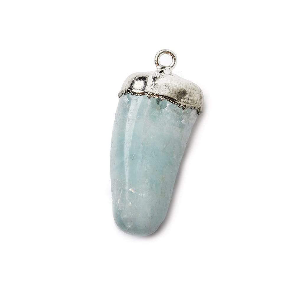 29x14mm Black Gold Leafed Aquamarine Plain Nugget Focal Bead 1 piece