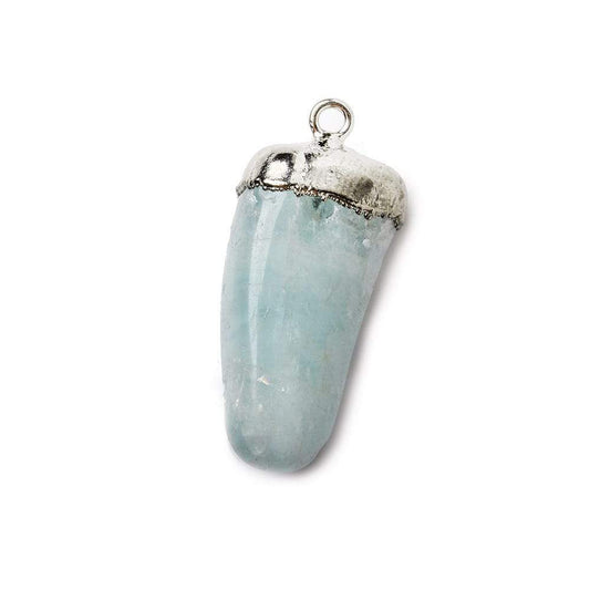 29x14mm Black Gold Leafed Aquamarine Plain Nugget Focal Bead 1 piece