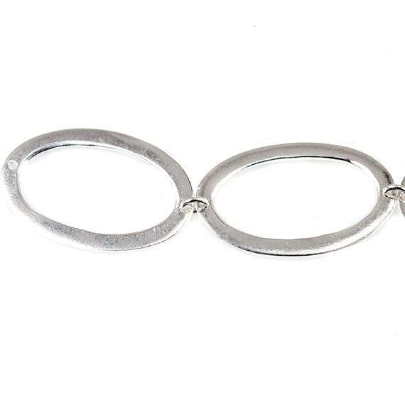 29x19mm Sterling Silver plated Copper Hammered Oval Beads 3 pieces*DISCONTINUED*