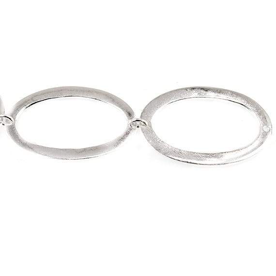 29x19mm Sterling Silver plated Copper Hammered Oval Beads 8 pieces *DISCONTINUED*