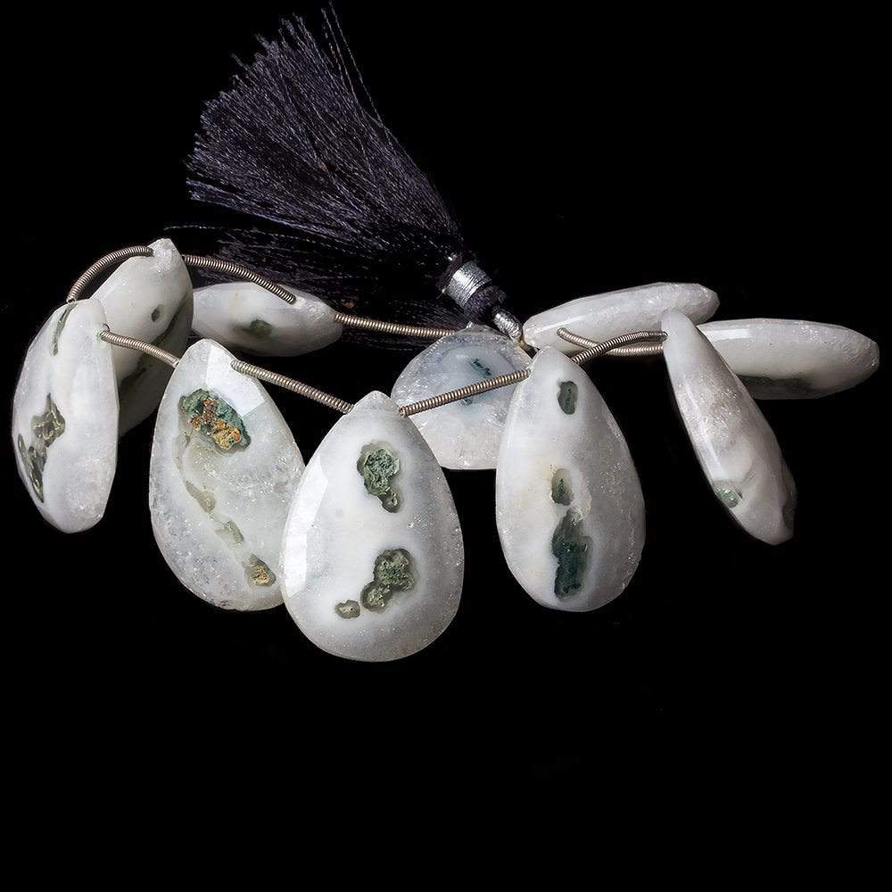 29x20-33x22mm Peacock Solar Quartz faceted pear beads 9 inch 10 pieces