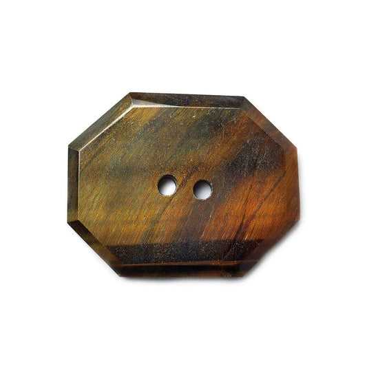 29x23mm Golden Tiger's Eye Rectangle 2.5mm hole button 1 piece