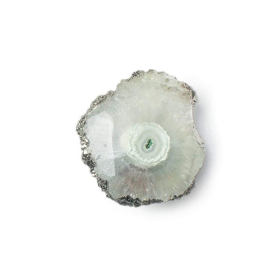 29x25mm Black Gold Leafed Solar Quartz Slice Focal Bead 1 piece