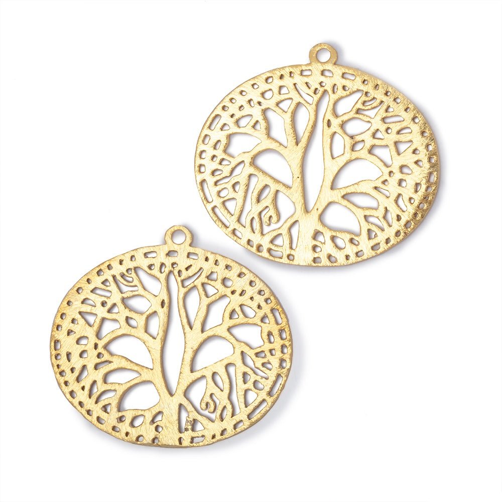 29x35mm Brushed Filigree Oval Charm Set of 2 pieces
