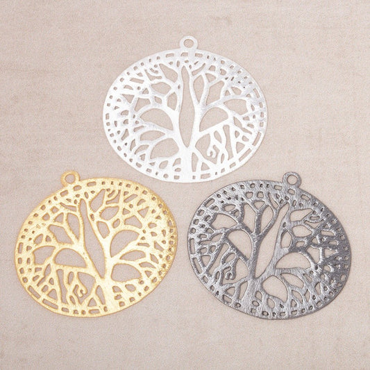 29x35mm Brushed Filigree Oval Charm Set of 2 pieces