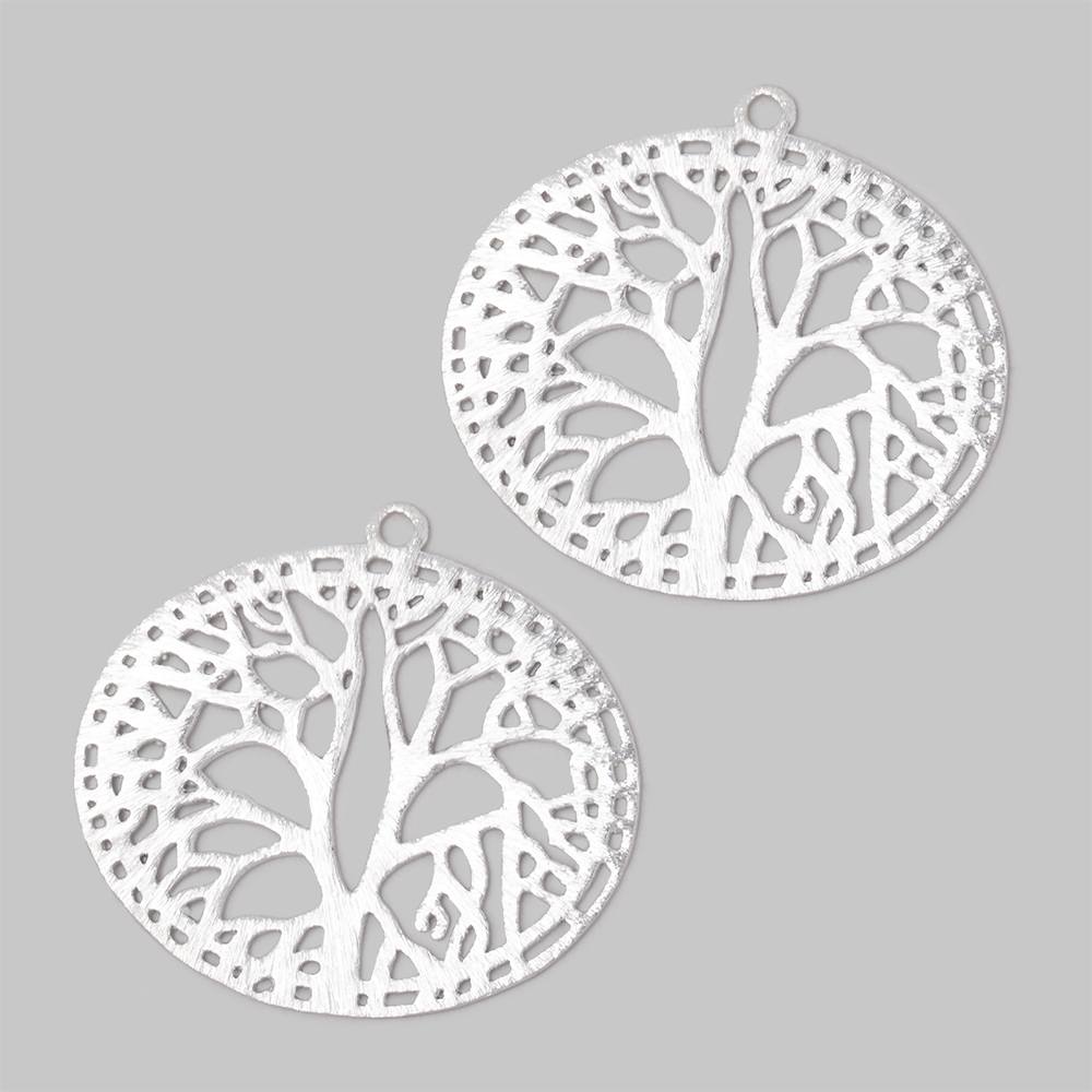 29x35mm Brushed Filigree Oval Charm Set of 2 pieces