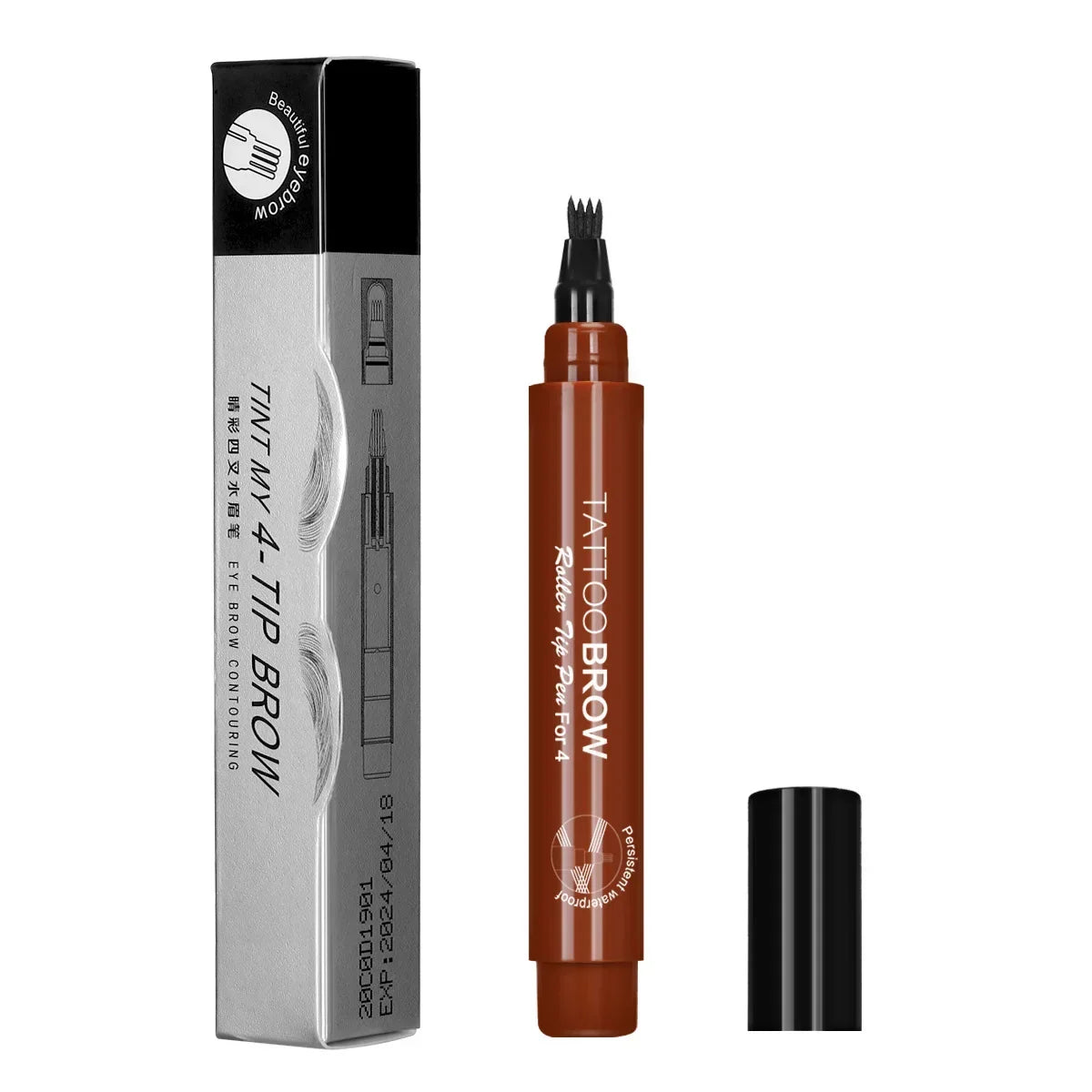 4-Tip Beard Pen Beard Filler Penci Beard Hair Enhancer Lasting Repair Moustache Coloring Shaping Tools Hair Eyebrow Pencil