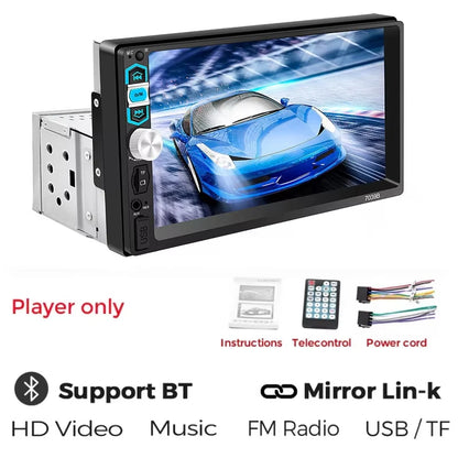Universal Car Radio Stereo 7Inch HD Touch Screen Multimedia Player BT Autoaudio FM Autoaudio FM Receiver Car Reversing Camera