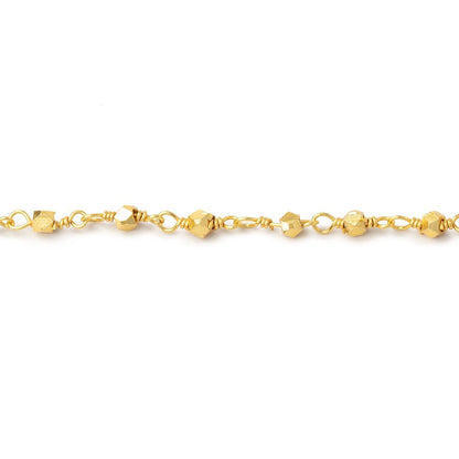 2mm 22kt Gold plated Copper Faceted Nuggets on Gold plated Chain