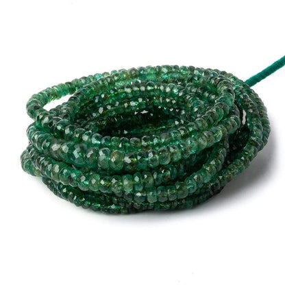 2-5mm Zambian Emerald faceted rondelles 16 inch 200 beads A