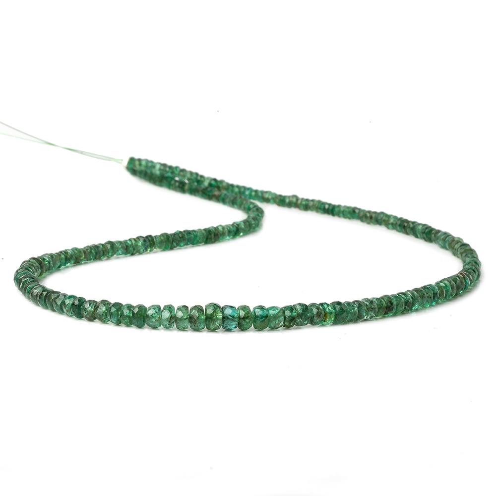 2-5mm Zambian Emerald faceted rondelles 16 inch 200 beads A