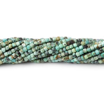 2mm African Turquoise Micro Faceted Cube 12.5 inch 140 Beads