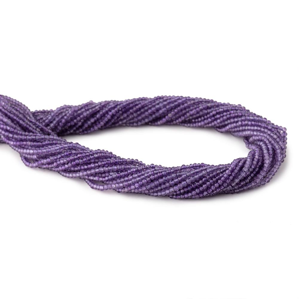 2mm Amethyst Micro Faceted Rondelle Beads 13 inch 230 pieces
