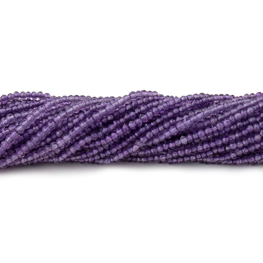 2mm Amethyst Micro Faceted Rondelle Beads 13 inch 230 pieces