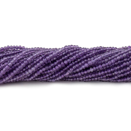 2mm Amethyst Micro Faceted Rondelle Beads 13 inch 230 pieces
