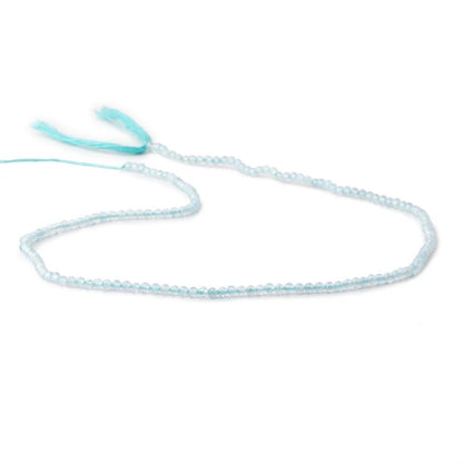 2mm Aquamarine Micro Faceted Round Beads 12.5 inch 157 pieces