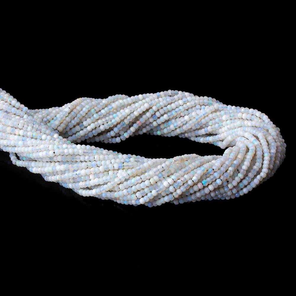 2mm Australian Blue Grey Opal micro faceted rondelles 12.5 inch 190 beads