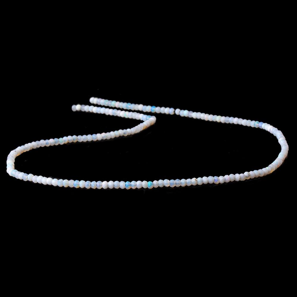 2mm Australian Blue Grey Opal micro faceted rondelles 12.5 inch 190 beads