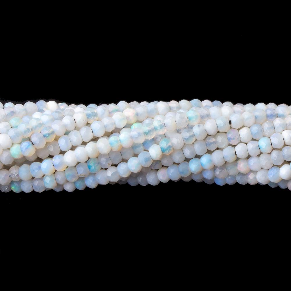 2mm Australian Blue Grey Opal micro faceted rondelles 12.5 inch 190 beads