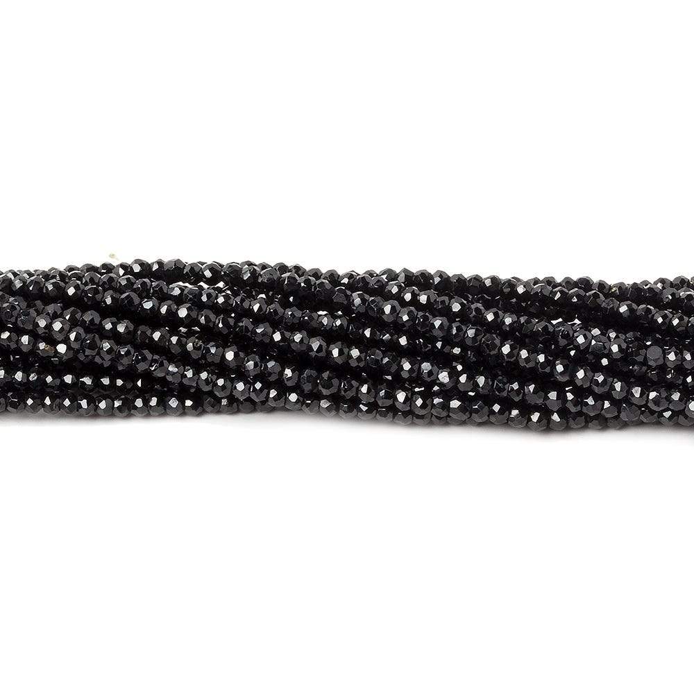 2mm Black Spinel Beads Micro-faceted Rondelle 13 inch 236 pieces