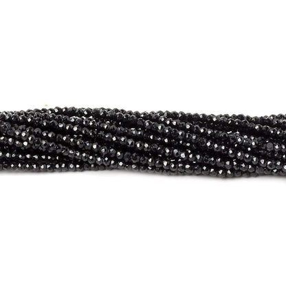 2mm Black Spinel Beads Micro-faceted Rondelle 13 inch 236 pieces