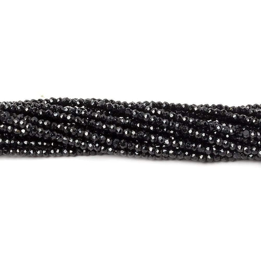 2mm Black Spinel Beads Micro-faceted Rondelle 13 inch 236 pieces
