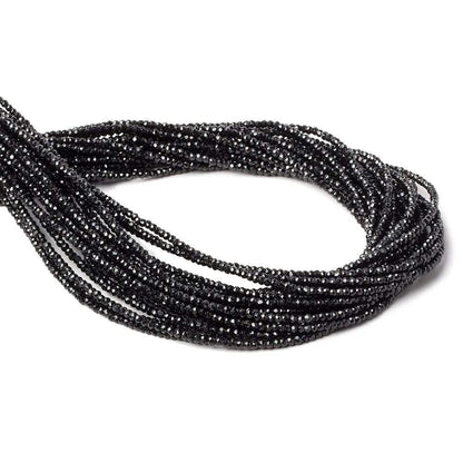 2mm Black Spinel Beads Micro-faceted Rondelle 13 inch 236 pieces