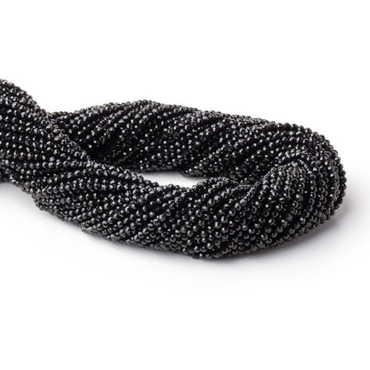 2mm Black Tourmaline Micro Faceted Round Beads 12.75 inch 174 pieces AAA