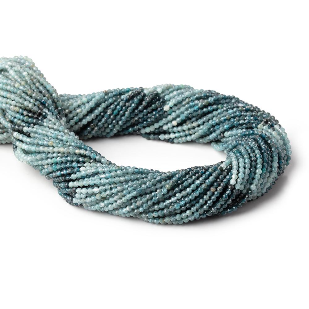 2mm Blue Sapphire Micro Faceted Round Beads 12.5 inch 168 pieces