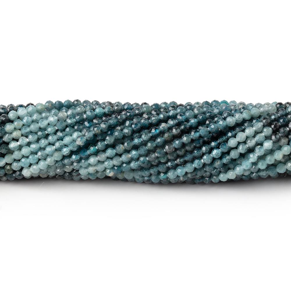 2mm Blue Sapphire Micro Faceted Round Beads 12.5 inch 168 pieces