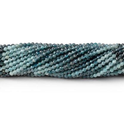 2mm Blue Sapphire Micro Faceted Round Beads 12.5 inch 168 pieces