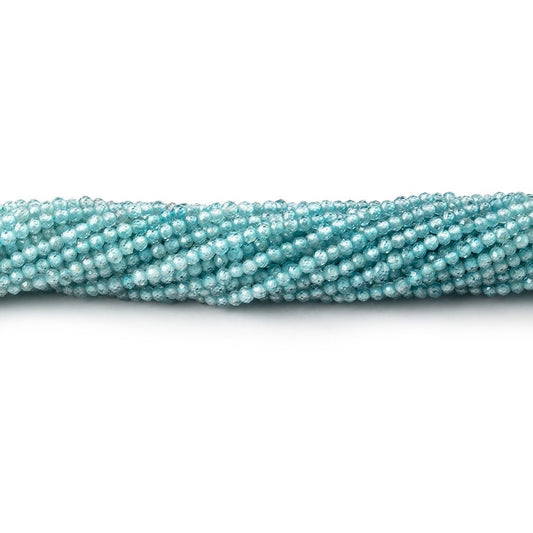 2mm Blue Zircon Micro Faceted Rondelle Beads 12.5 inch 194 pieces AA