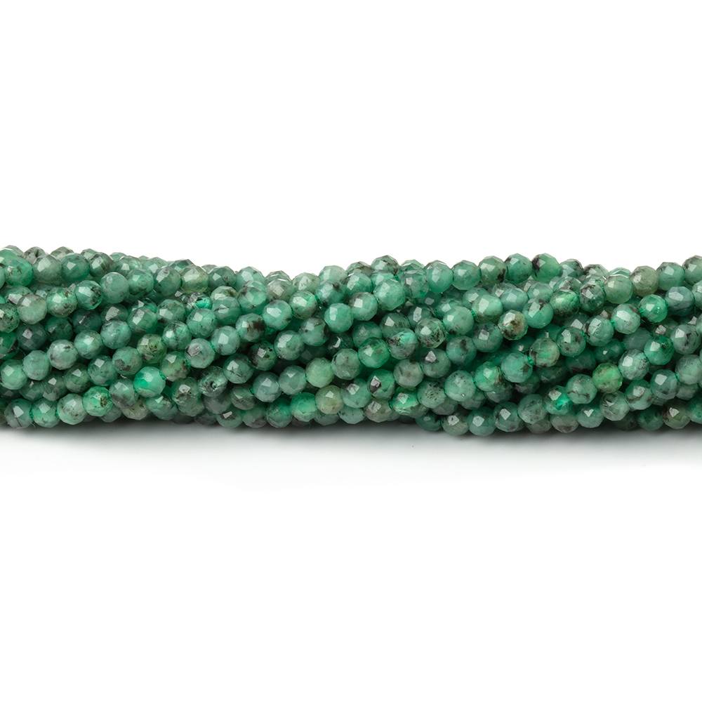 2mm Brazilian Emerald Micro Faceted Round Beads 12.75 inch 148 pieces